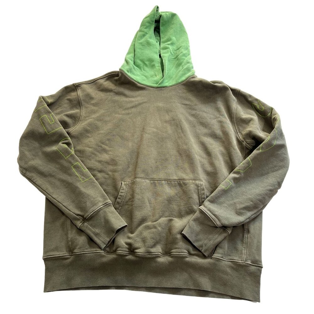 Fred Segal Logo Print Color Block Hoodie in Green